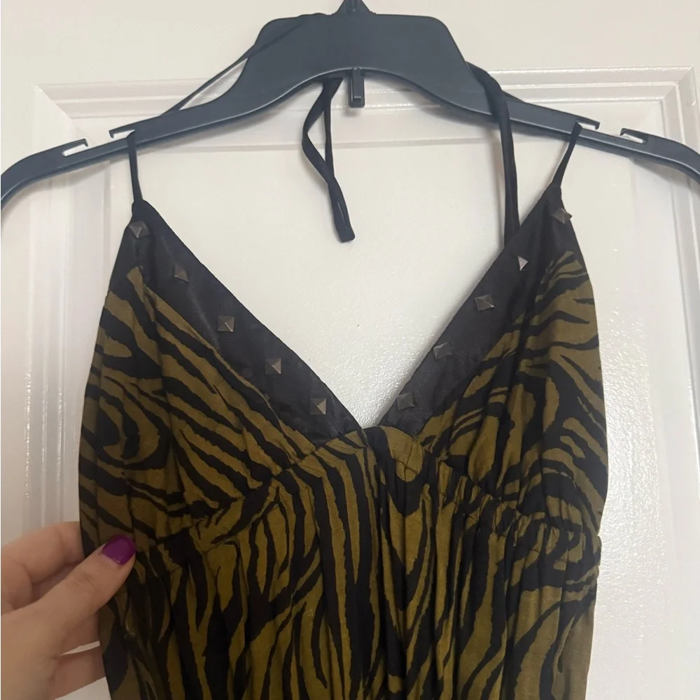 Elegant Black and green Maxi Dress - Picture 2 of 3